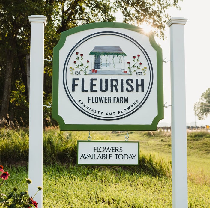 Fleurish's roadside signage