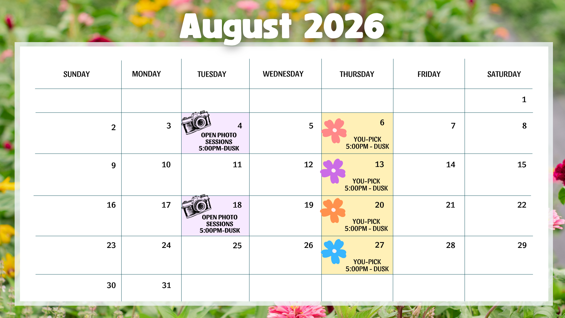 August 2026 August 2026