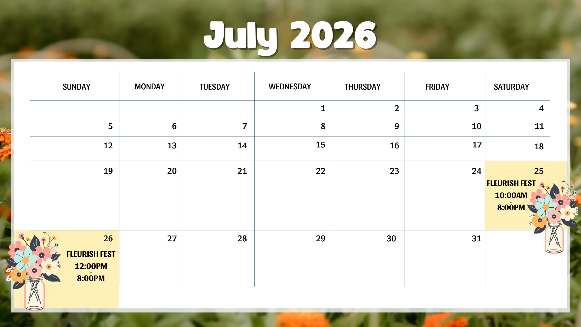 July 2026 July 2026